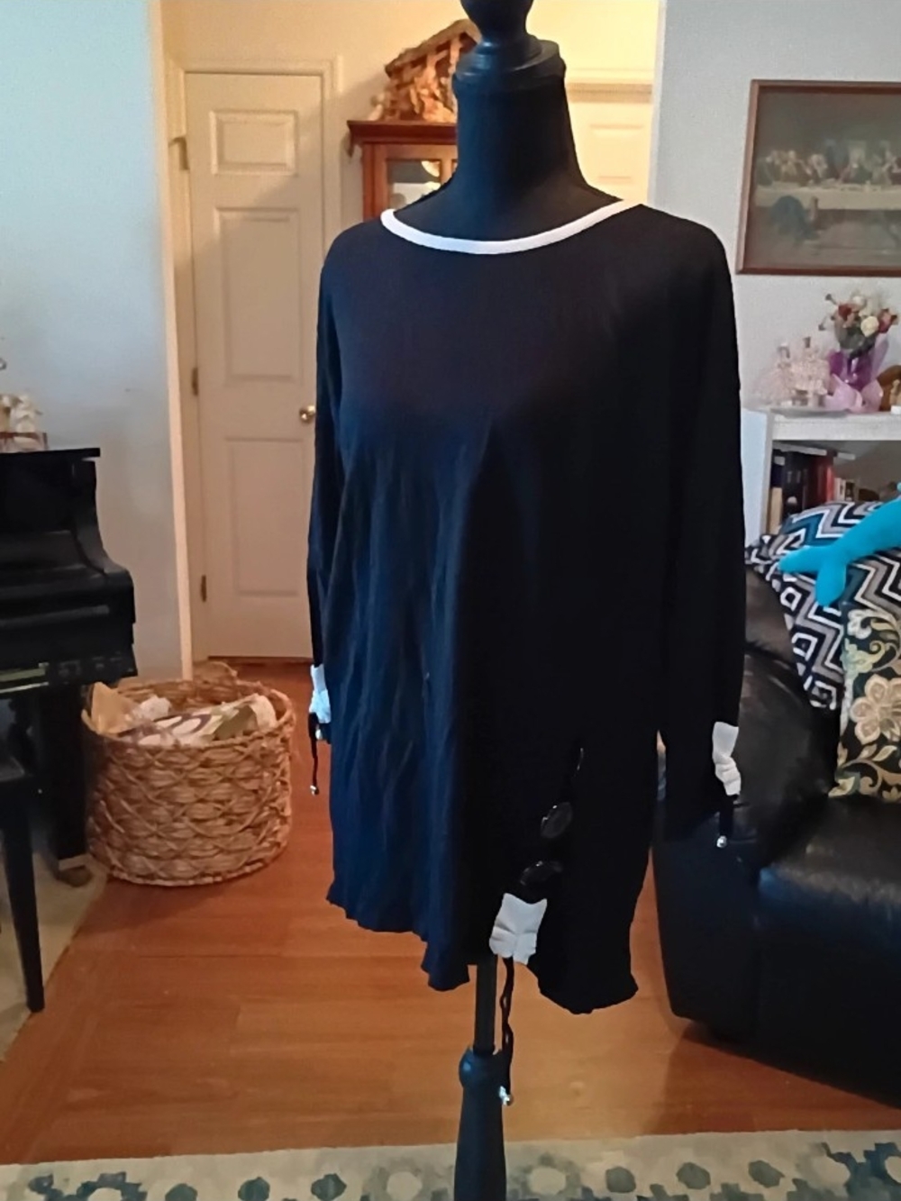 Angel Made In Turkey Black Fashion Knit Mini Dress